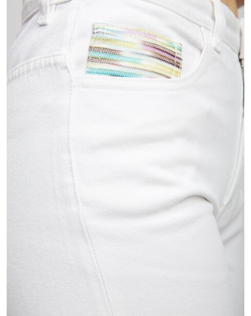 Pantalon à 5 poches Calyone base blanche avec des tons verts