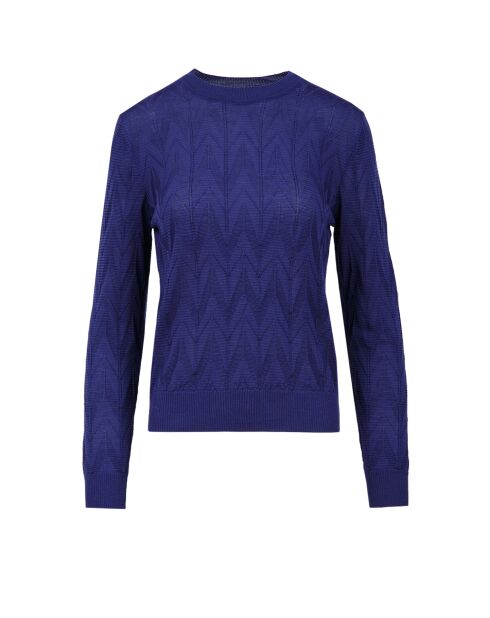 Pull à col rond Caléis bleu uni