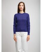 Pull à col rond Caléis bleu uni