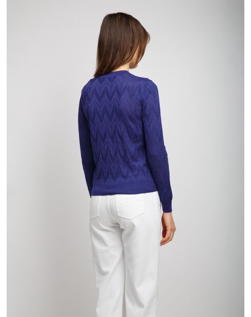 Pull à col rond Caléis bleu uni