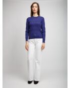 Pull à col rond Caléis bleu uni