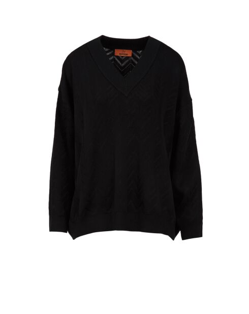 Pull à col en v Isean beauté noir