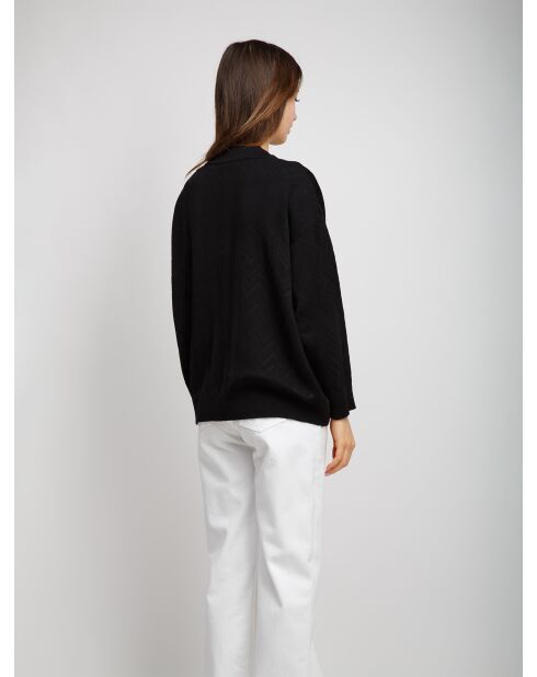 Pull à col en v Isean beauté noir