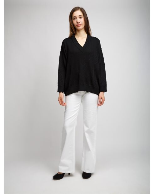 Pull à col en v Isean beauté noir