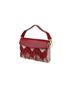 Sac à bandoulière taupe et bordeaux