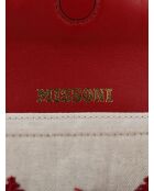 Sac à bandoulière taupe et bordeaux