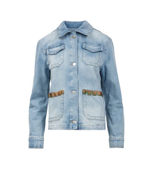 Veste en jean Caëlis base bleue avec des tons de gris