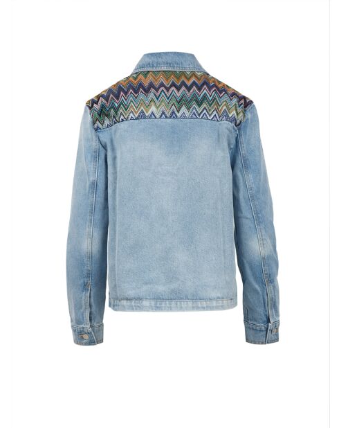 Veste en jean Caëlis base bleue avec des tons de gris