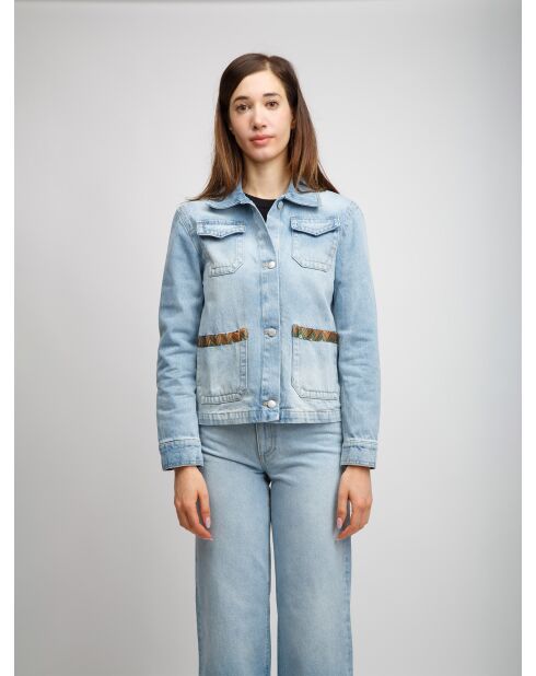 Veste en jean Caëlis base bleue avec des tons de gris