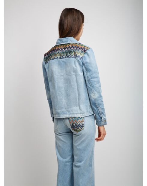 Veste en jean Caëlis base bleue avec des tons de gris