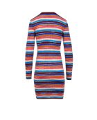 Robe longue Soliane rayures space décoratives roses, bleues, beige, marron