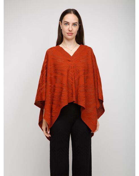 Poncho  Clémentine rouille