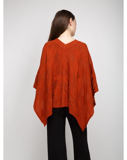 Poncho  Clémentine rouille
