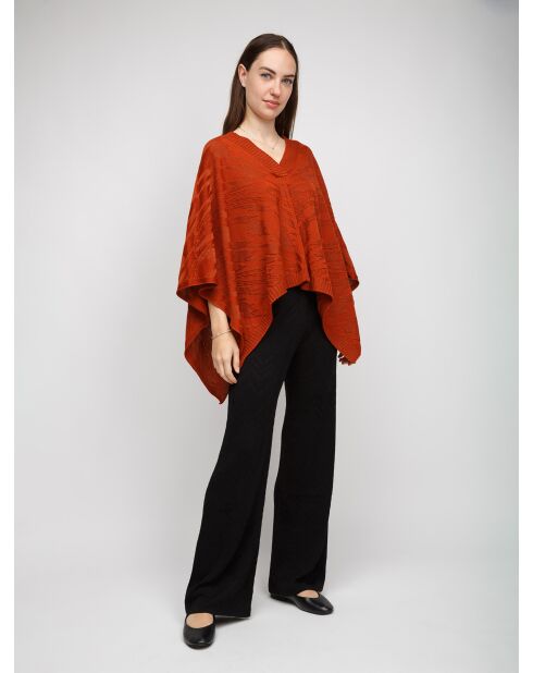 Poncho  Clémentine rouille