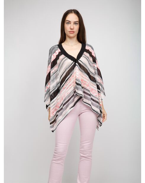 Poncho  Clémence multicolore