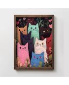 Tableau décoratif encadré en MDF 50 x 70 x 3,5 cm