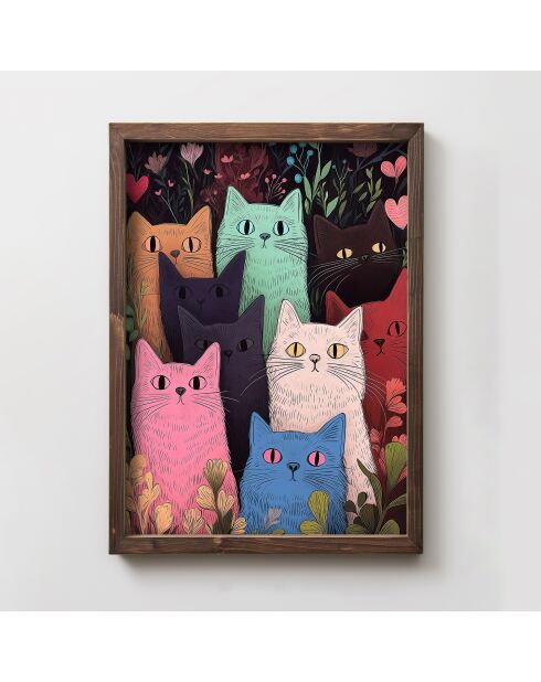 Tableau décoratif encadré en MDF 50 x 70 x 3,5 cm