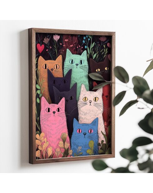 Tableau décoratif encadré en MDF 50 x 70 x 3,5 cm