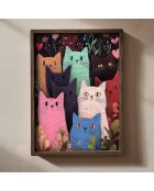 Tableau décoratif encadré en MDF 50 x 70 x 3,5 cm