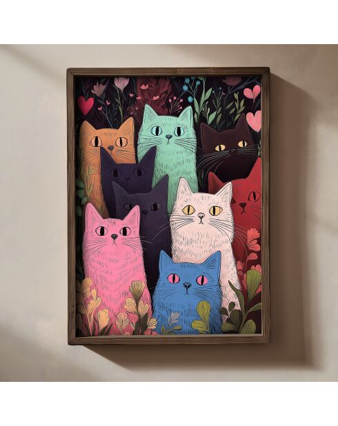 Tableau décoratif encadré en MDF 50 x 70 x 3,5 cm