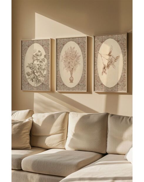 Tableau décoratif encadré (3 pièces) 50 x 70 cm