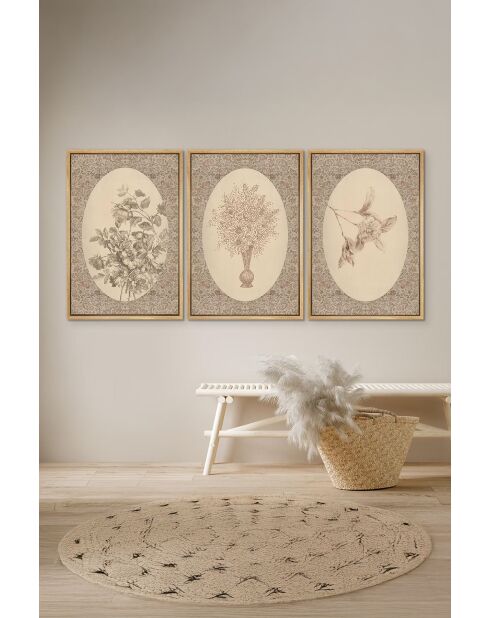 Tableau décoratif encadré (3 pièces) 50 x 70 cm