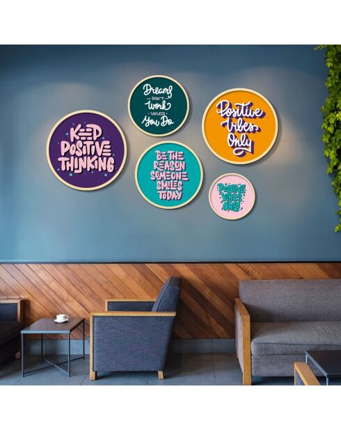 Tableau décoratif encadré en MDF (5 pièces)