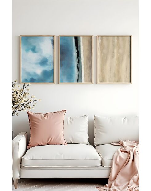 Tableau décoratif encadré en MDF (3 pièces) 50 x 70 cm