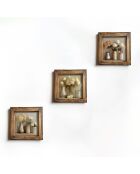 Tableau décoratif encadré en MDF (3 pièces) 16 x 16 x 2 cm