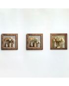 Tableau décoratif encadré en MDF (3 pièces) 16 x 16 x 2 cm
