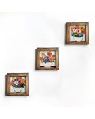 Tableau décoratif encadré en MDF (3 pièces) 16 x 16 x 2 cm