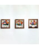 Tableau décoratif encadré en MDF (3 pièces) 16 x 16 x 2 cm