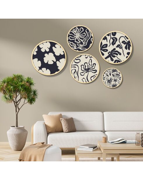 Tableau décoratif encadré en MDF (5 pièces)