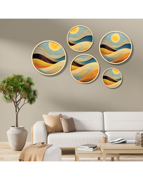 Tableau décoratif encadré en MDF (5 pièces) 43,5 x 43,5 cm