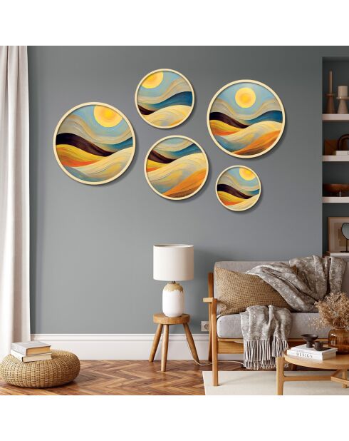 Tableau décoratif encadré en MDF (5 pièces) 43,5 x 43,5 cm