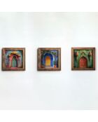 Tableau décoratif encadré en MDF (3 pièces) 16 x 16 x 2 cm