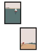 Tableau décoratif encadré en MDF (2 pièces) 35 x 50 cm