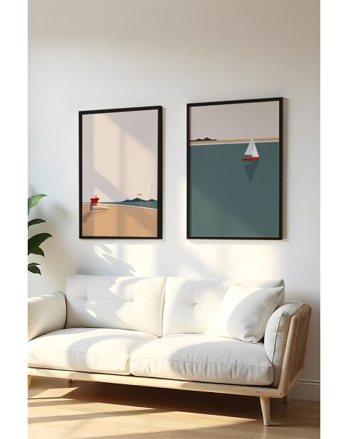 Tableau décoratif encadré en MDF (2 pièces) 35 x 50 cm