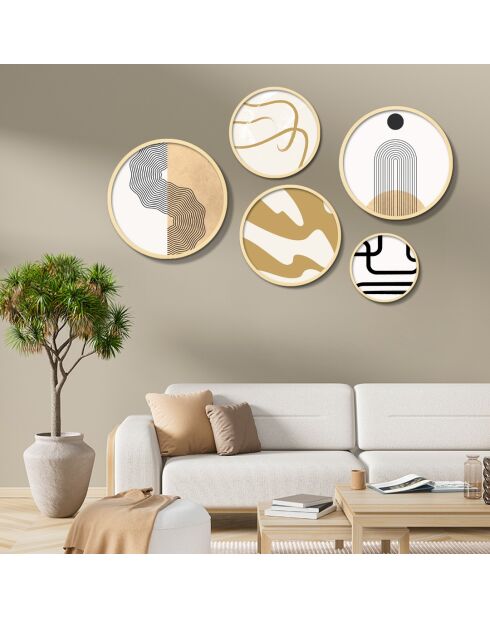 Tableau décoratif encadré en MDF (5 pièces)