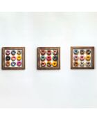 Tableau décoratif encadré en MDF (3 pièces) 16 x 16 x 2 cm