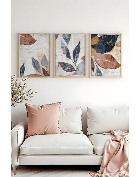 Tableau décoratif encadré en MDF (3 pièces) 50 x 70 cm