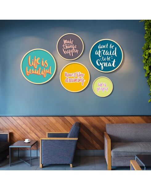 Tableau décoratif encadré en MDF (5 pièces)