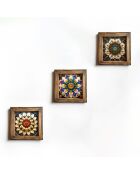 Tableau décoratif encadré en MDF (3 pièces) 16 x 16 x 2 cm