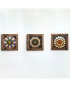 Tableau décoratif encadré en MDF (3 pièces) 16 x 16 x 2 cm