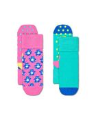 2 Paires de Chaussettes Teddy Bear antidérapantes multicolores