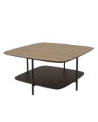 Table basse 2 plateaux MM bi-matière mocha/noir pieds métal