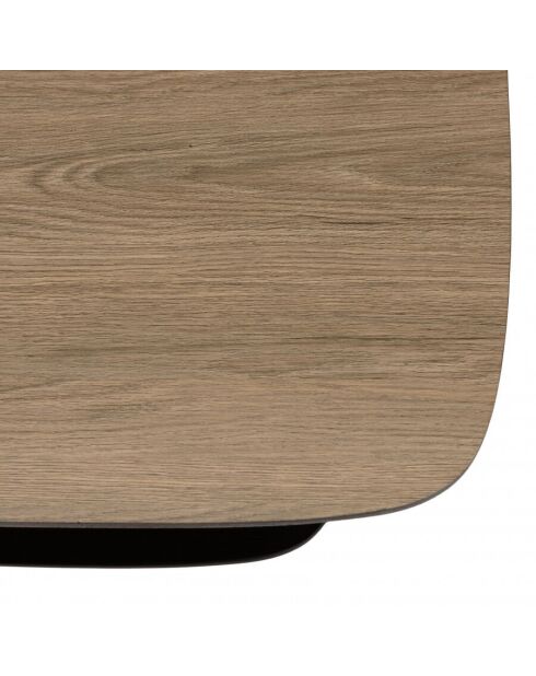 Table basse 2 plateaux MM bi-matière mocha/noir pieds métal