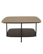 Table basse 2 plateaux MM bi-matière mocha/noir pieds métal