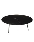 Table basse ronde 100x100cm en aluminium noir mat