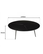 Table basse ronde 100x100cm en aluminium noir mat